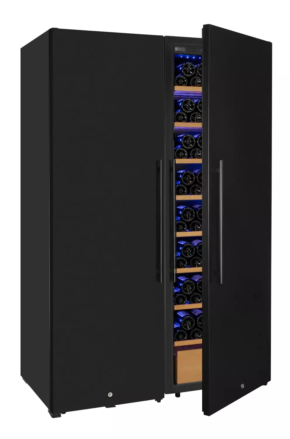 Allavino 370 Bottle Side-by-Side Wine Vault with Solid Black Doors