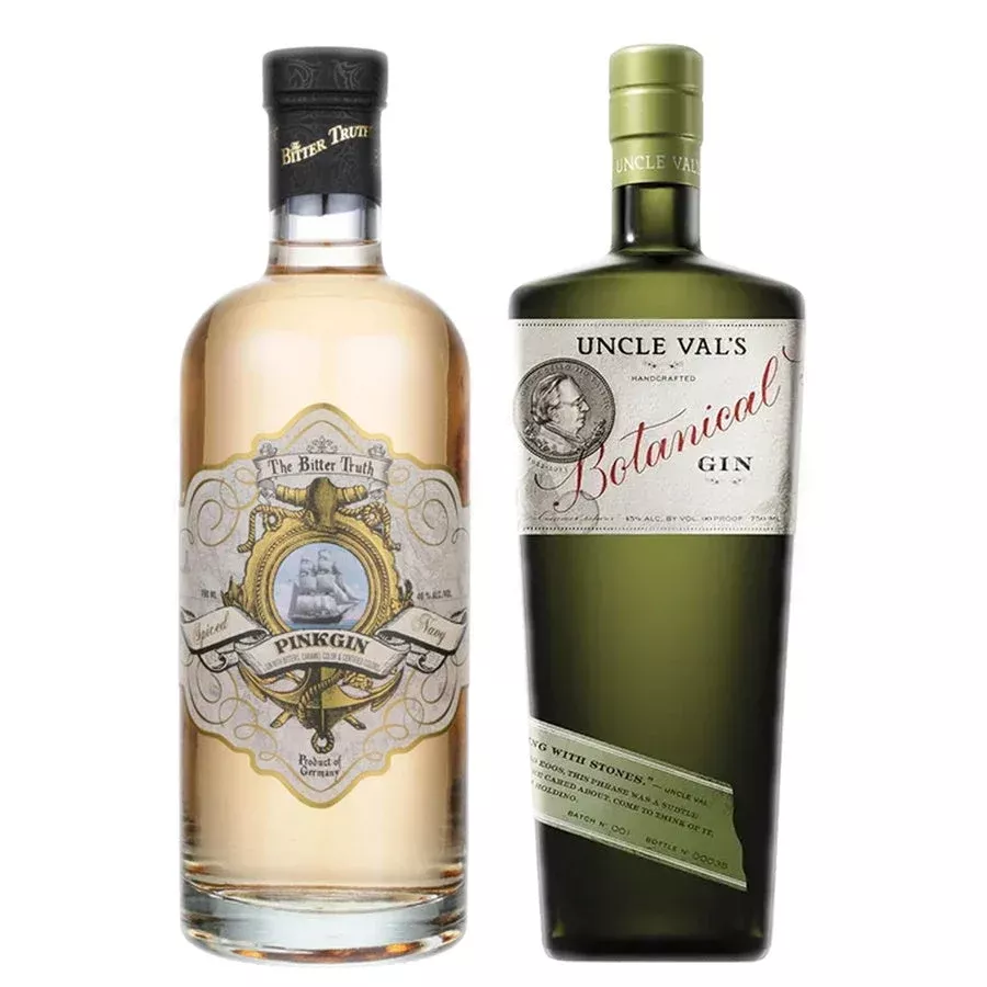The Bitter Truth Pink Gin Spiced Navy & Uncle Vals Gin Botanical Bundle