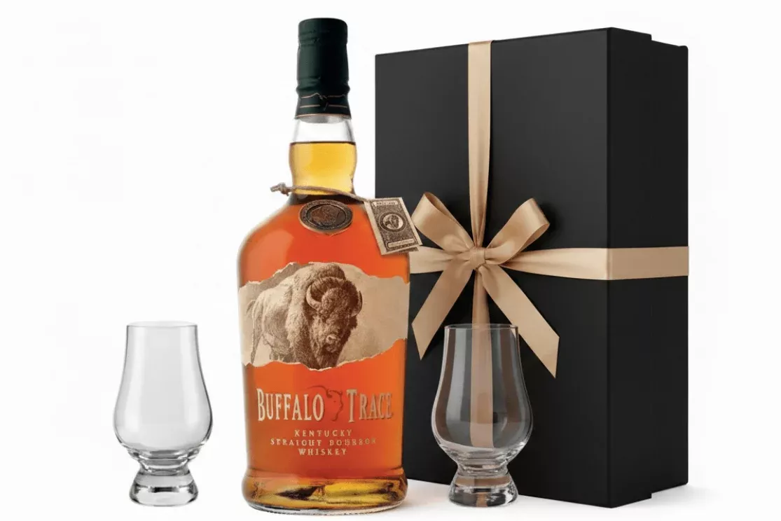 Buffalo Trace Gift Set W/ Gift Box and 2 Tasting Glasses