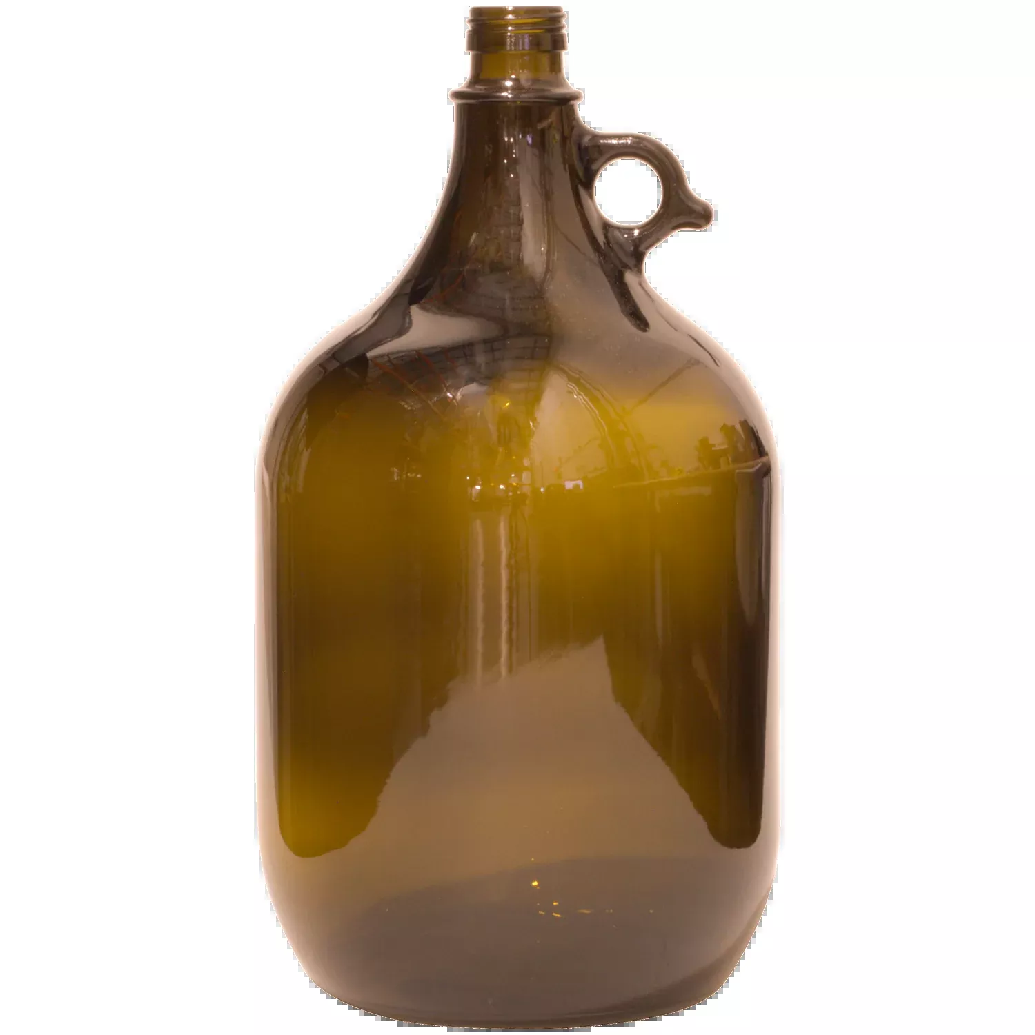 Glass Jug w / Screw Top Finish | Finger Grip Handle | Dark Green | 5L | 1.32 Gallon