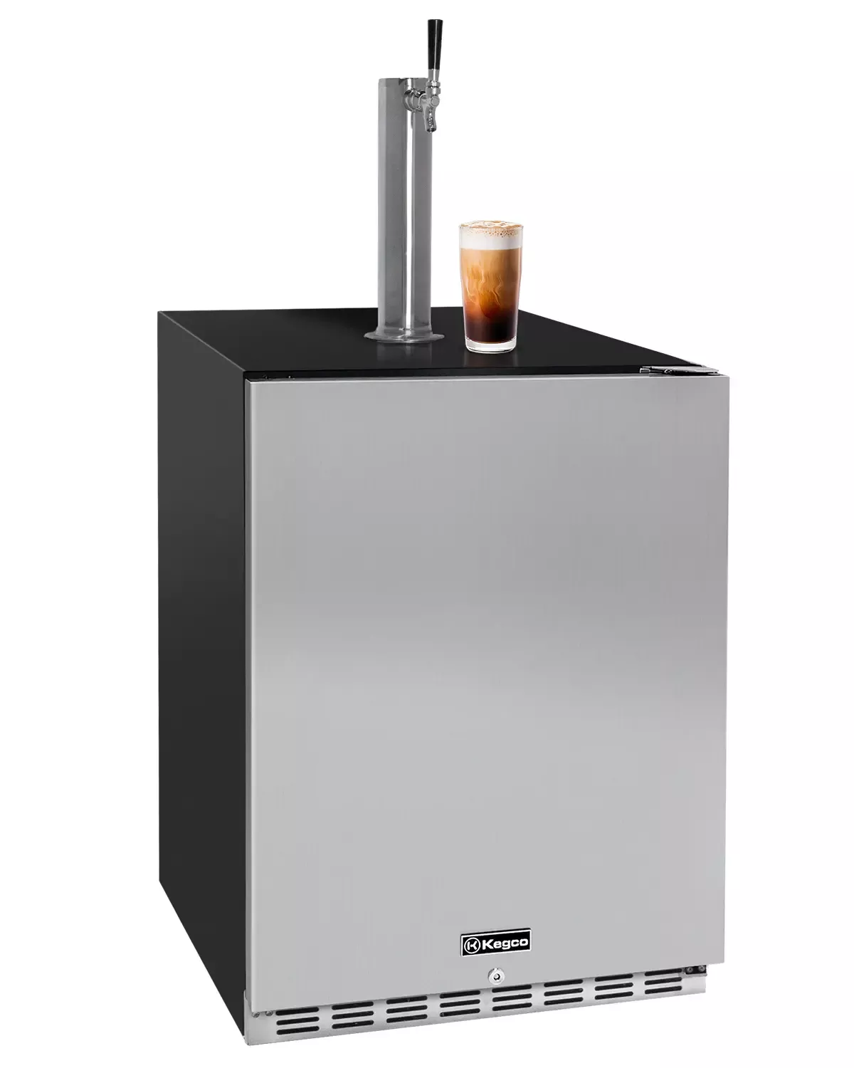 Kegco 24" Wide Cold Brew Coffee Single Tap Stainless Steel Built-In Right Hinge ADA Kegerator with Kit