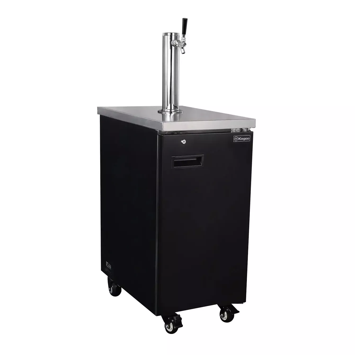 Kegco Slim 18" Wide Single Tap Black Commercial Kegerator