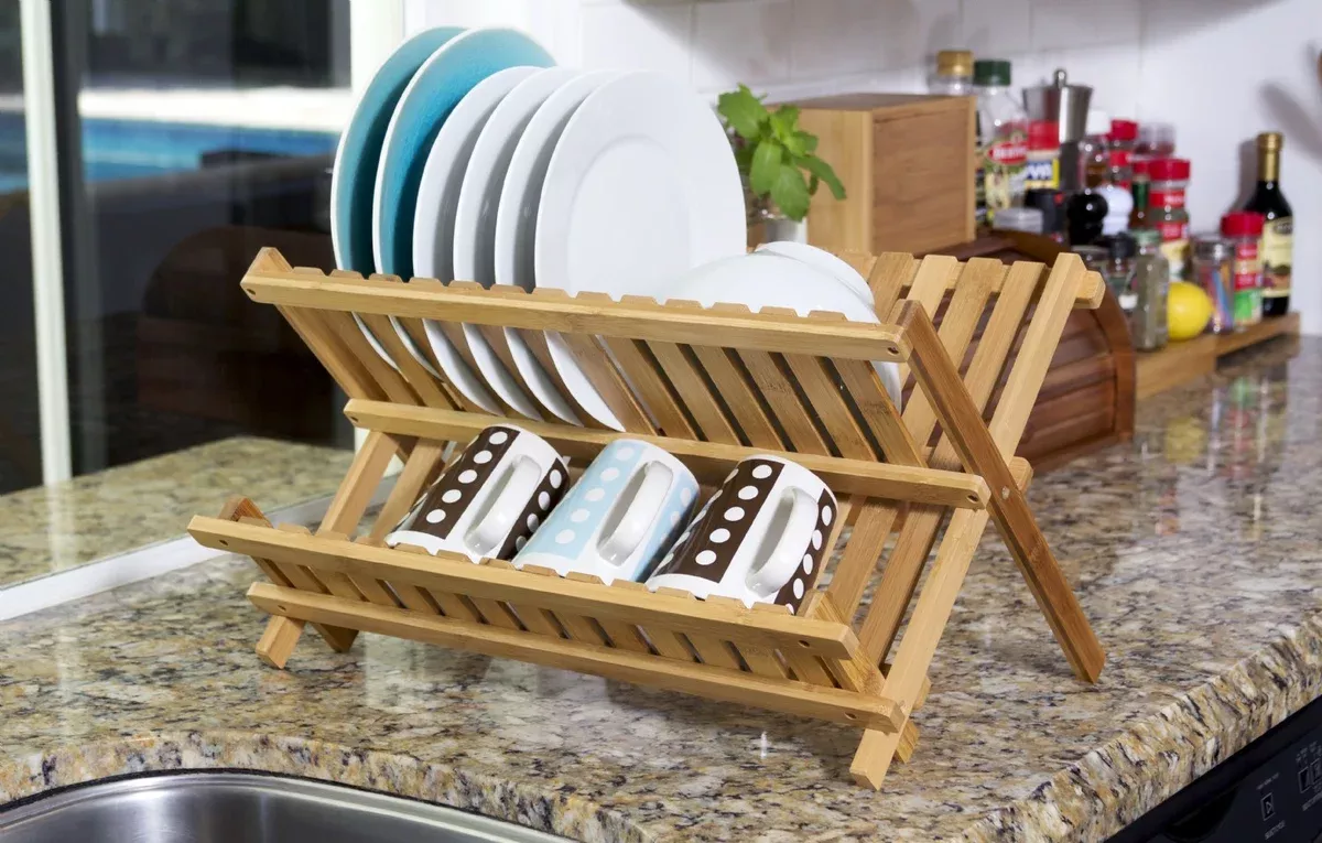 Lipper International Bamboo Folding Dish Rack