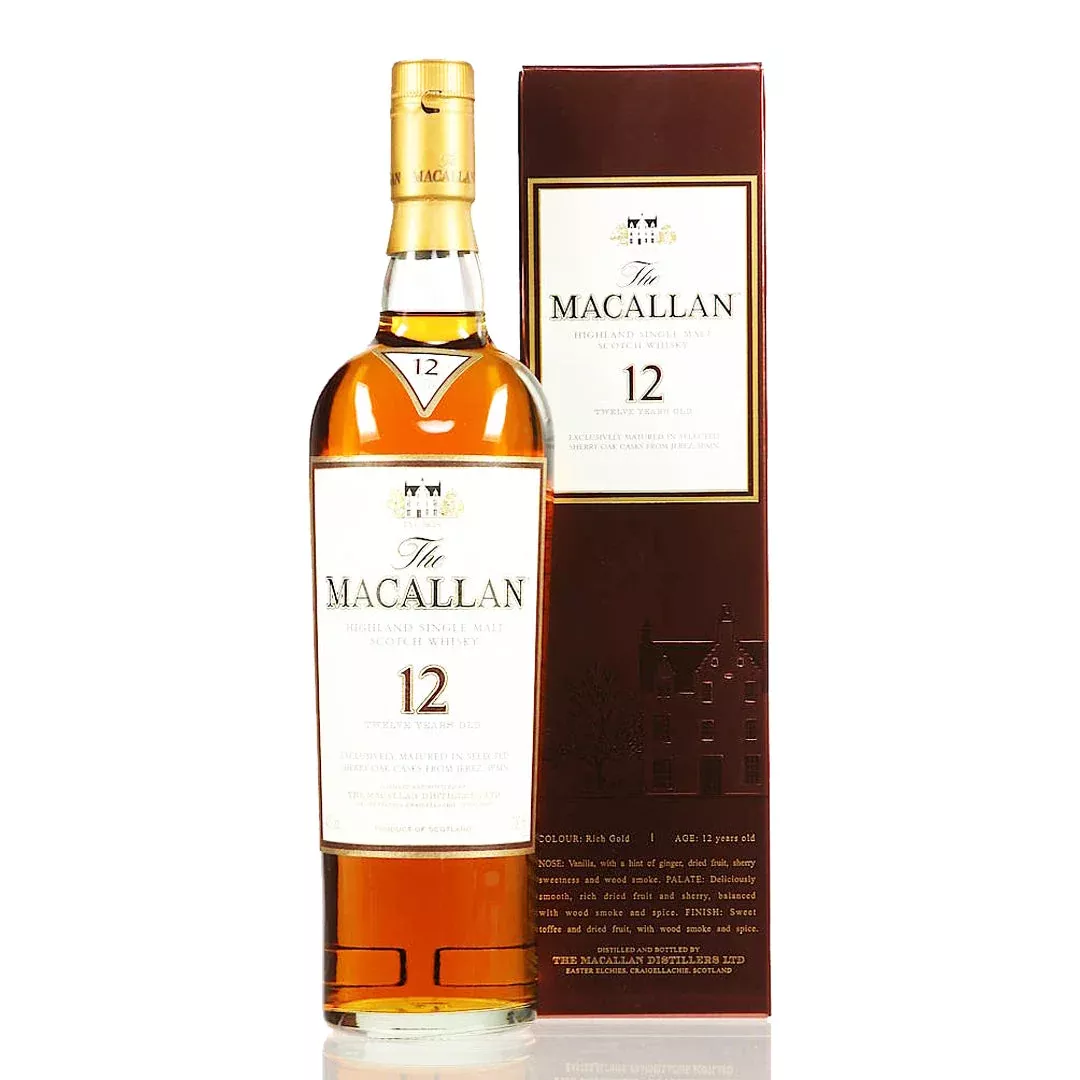 The Macallan 12 Year Old Sherry Cask Burgundy Box Presentation
