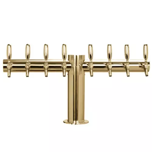 MicroMatic Metropolis "T" Draft Tower - 8 304 Faucets - PVD Brass - Glycol Cooled - 4" Center