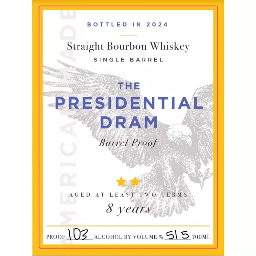 The Presidential Dram 8 Year Old Bourbon 2024 Release